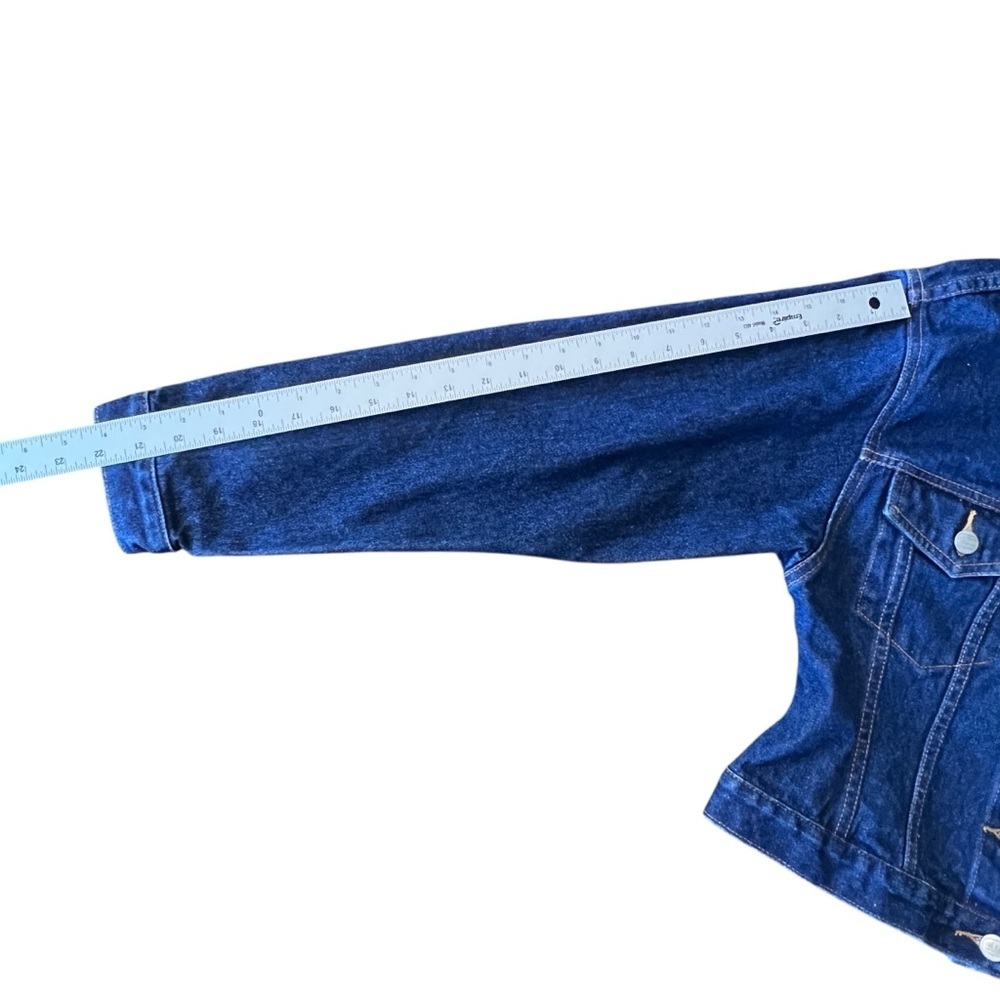 Vintage Star Blue Women's Denim Jean Jacket Size M Long Sleeve Logo Buttons - Picture 7 of 12
